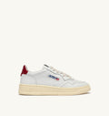 ZAPATILLAS BAJAS MEDALIST EN CUERO BLANCO Y GRANATE INTENSO