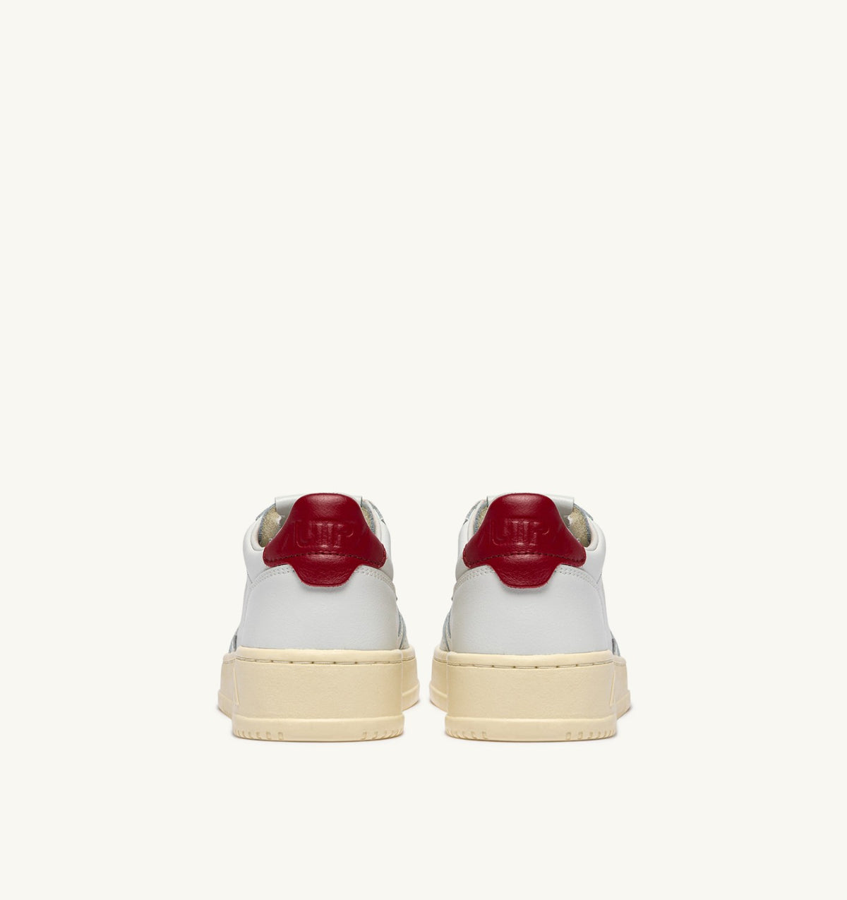 MEDALIST LOW SNEAKERS IN WHITE AND DEEP CLARET LEATHER