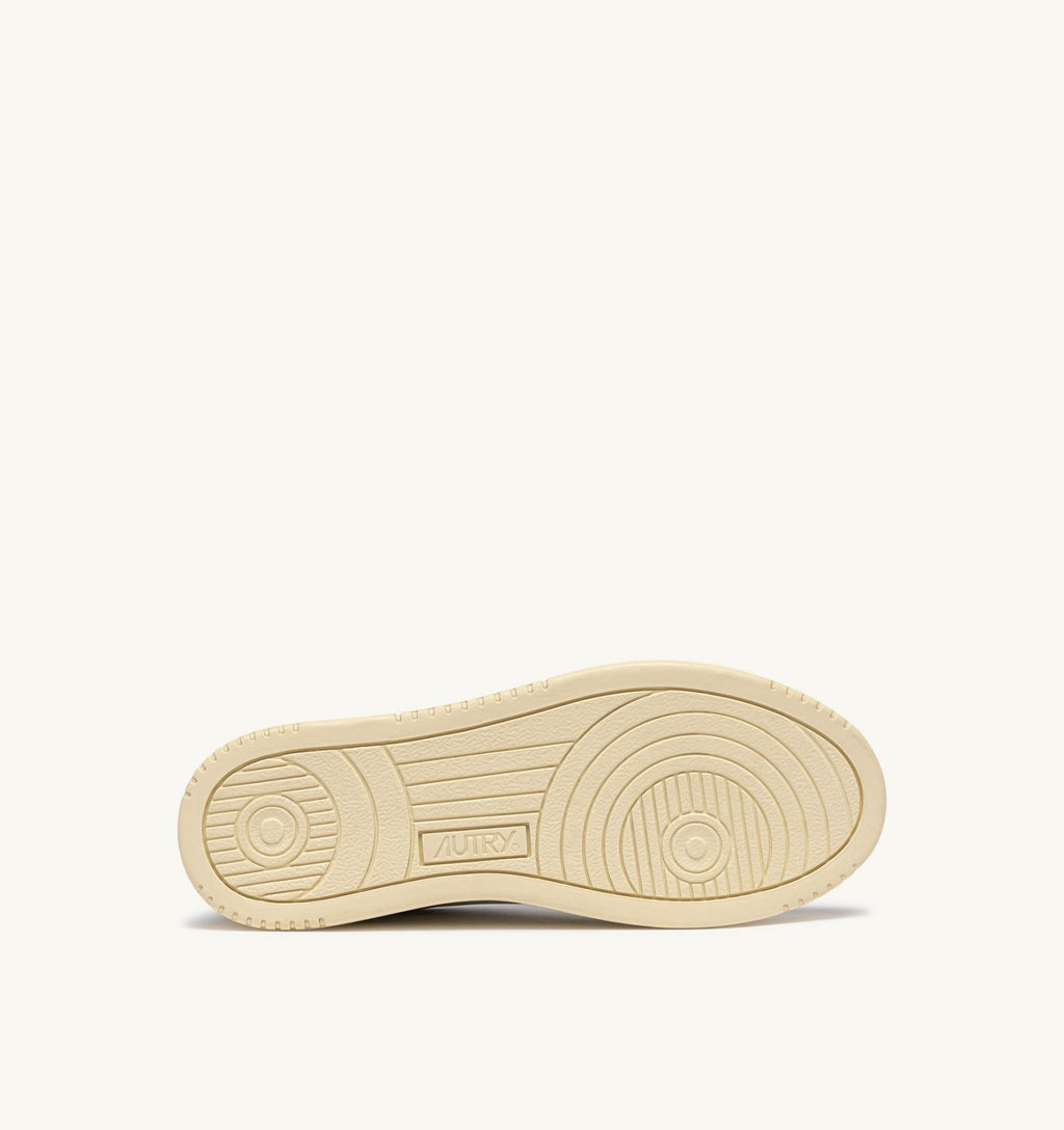 ZAPATILLAS BAJAS MEDALIST EN CUERO BLANCO Y GRANATE INTENSO