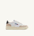 ZAPATILLAS BAJAS MEDALIST EN PIEL BLANCA Y NEGRA Y ANTE BEIGE
