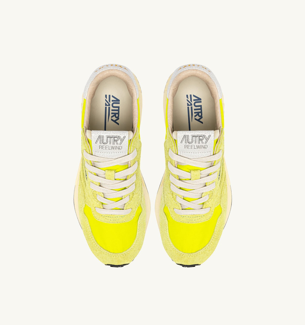 REELWIND LOW SNEAKERS IN WHITE AND EVENING PRIMROSE NYLON AND SUEDE