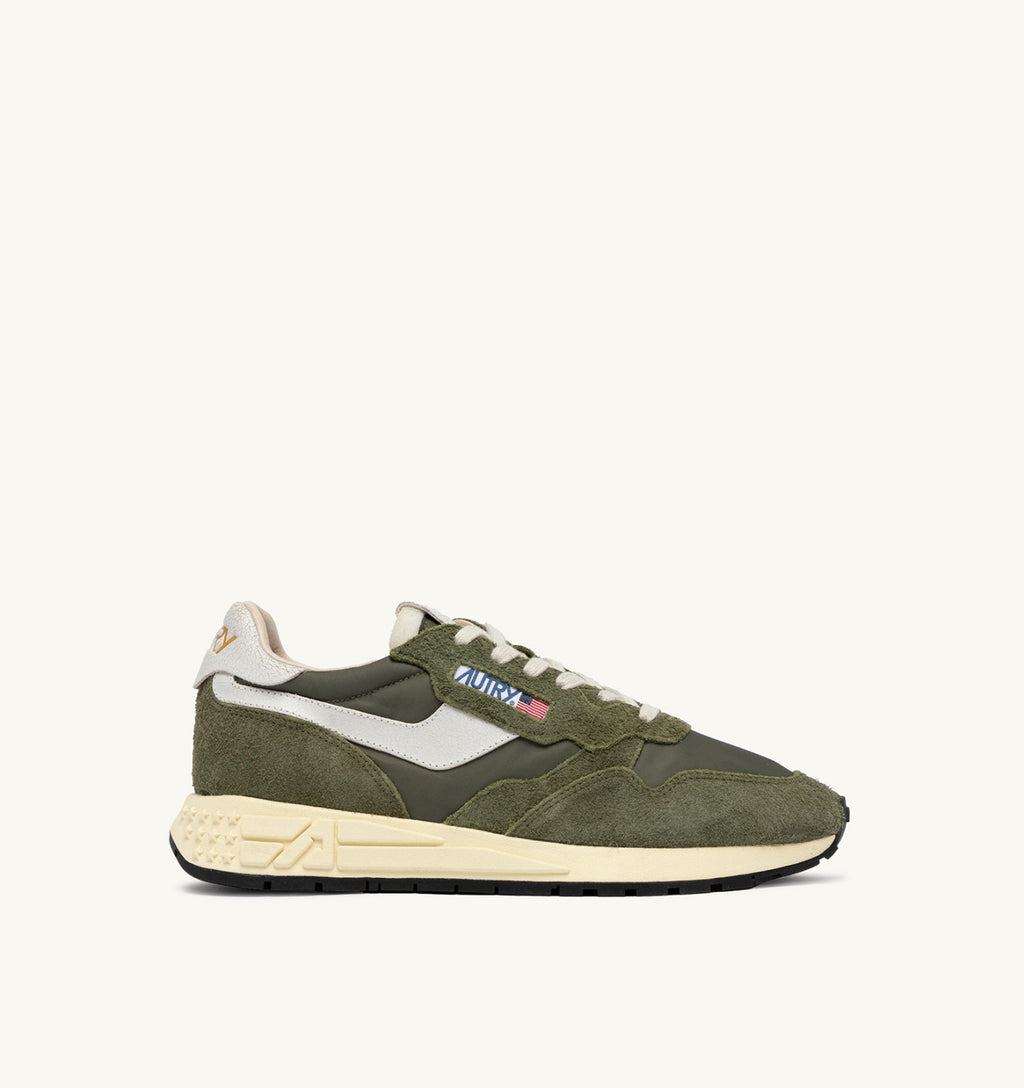 ZAPATILLAS BAJAS REELWIND EN NYLON Y ANTE BLANCO Y SALVIA