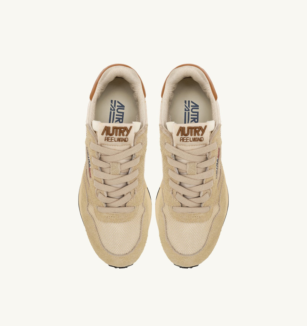 REELWIND LOW SNEAKERS IN ECRU AND CATHAY SPICE SUEDE AND NYLON