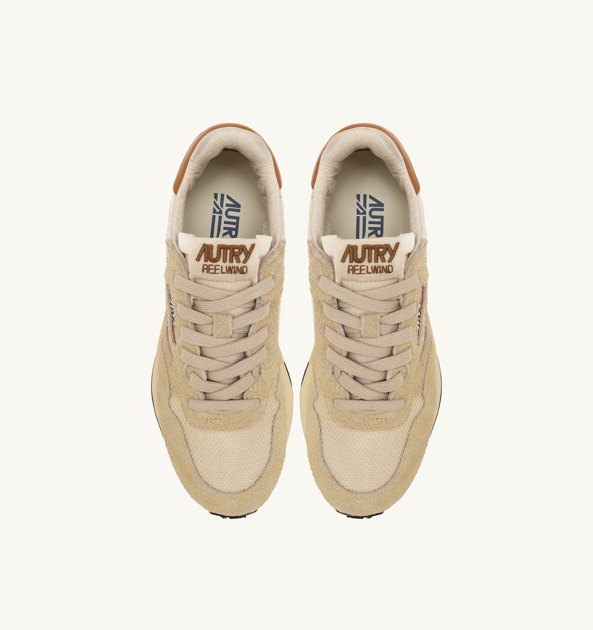 REELWIND LOW SNEAKERS IN ECRU AND CATHAY SPICE SUEDE AND NYLON