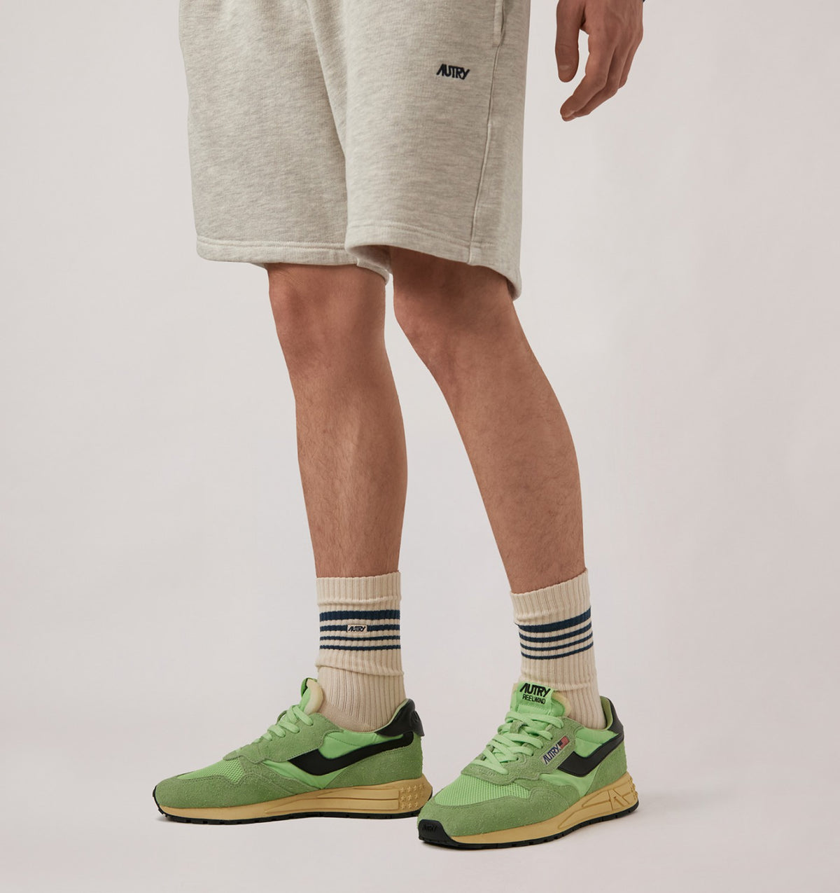REELWIND LOW SNEAKERS IN PISTACHIO AND BLACK NYLON AND SUEDE