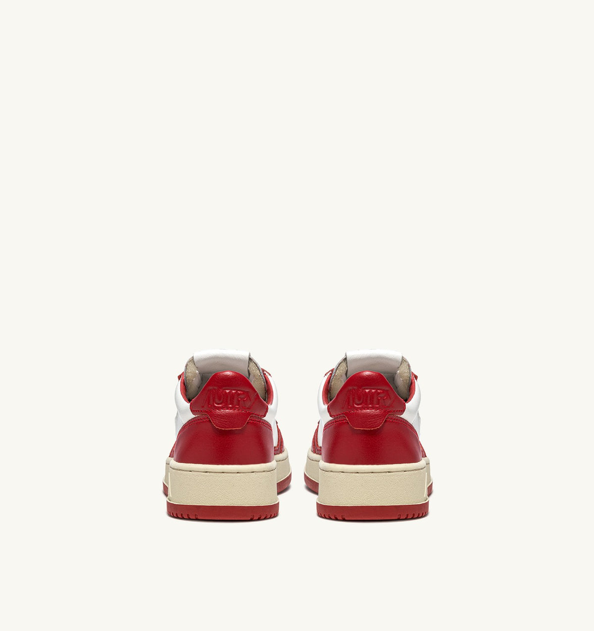 MEDALIST LOW BICOLOR SNEAKERS IN WHITE AND RED LEATHER