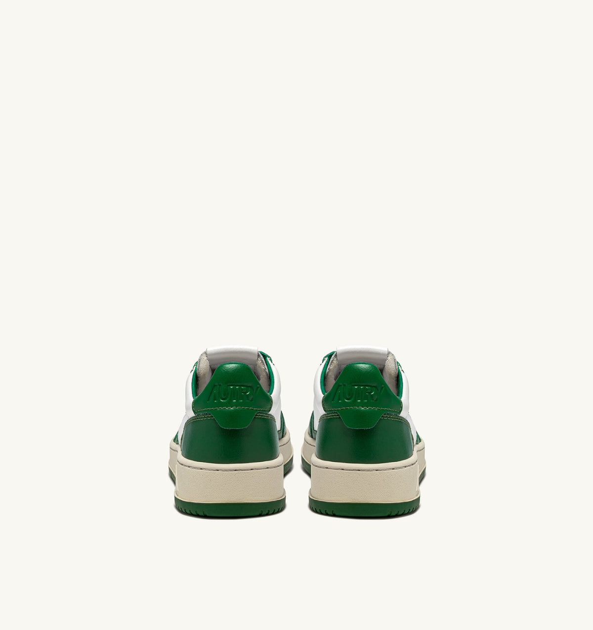 MEDALIST LOW BICOLOR SNEAKERS IN WHITE AND GREEN LEATHER