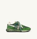 REELWIND SUPER VINTAGE SNEAKERS IN WHITE AND GREEN SUEDE AND NYLON