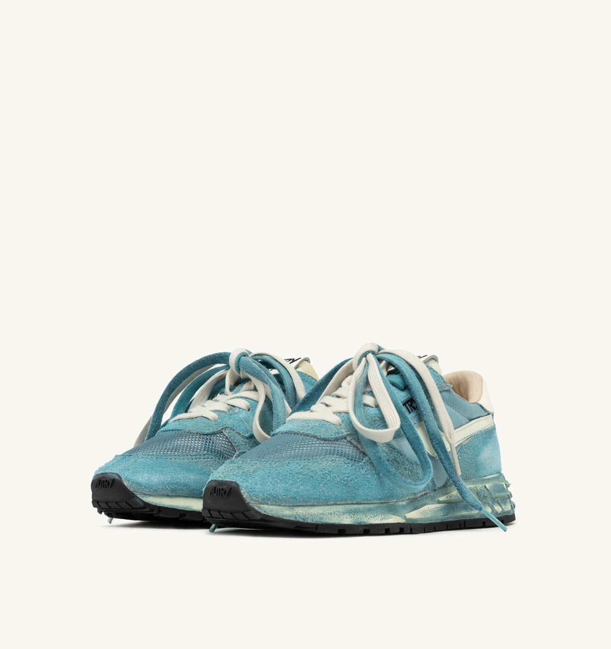 REELWIND SUPER VINTAGE SNEAKERS IN WHITE AND SPACE SUEDE AND NYLON