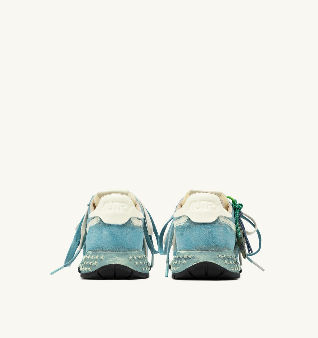 REELWIND SUPER VINTAGE SNEAKERS IN WHITE AND SPACE SUEDE AND NYLON