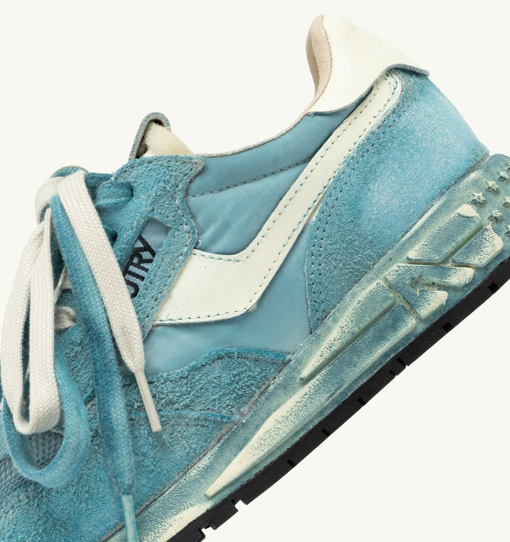 REELWIND SUPER VINTAGE SNEAKERS IN WHITE AND SPACE SUEDE AND NYLON