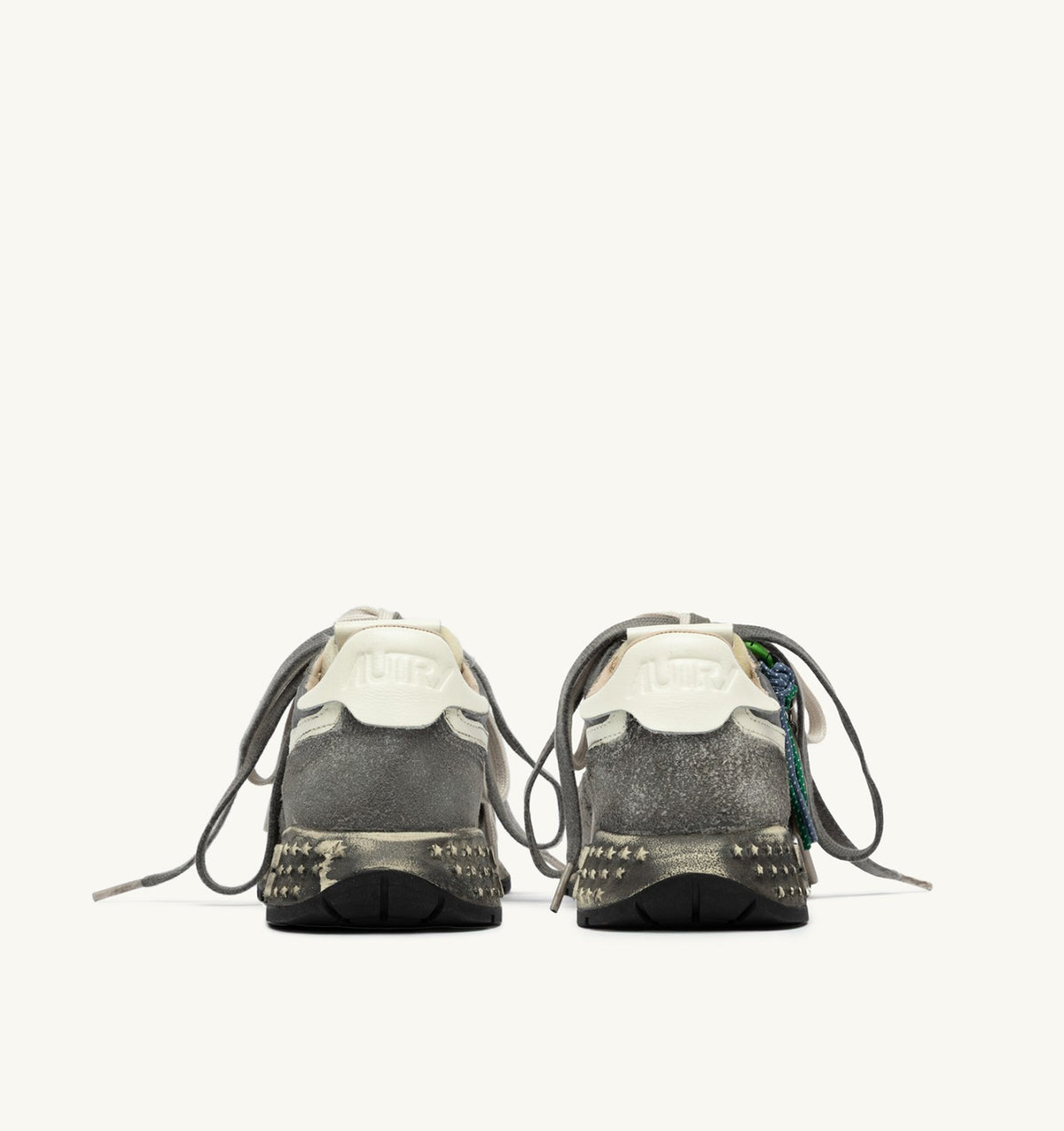 REELWIND SUPER VINTAGE SNEAKERS IN WHITE AND BLACK SUEDE AND NYLON