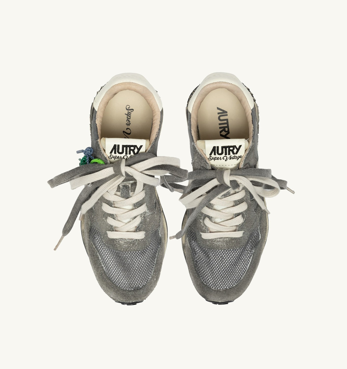 REELWIND SUPER VINTAGE SNEAKERS IN WHITE AND BLACK SUEDE AND NYLON